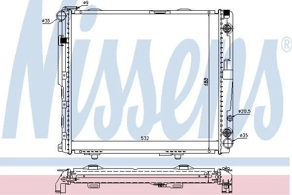<strong>Радіатор MB E W 124(84-)E 250 D(+)[OE 124 500 18 02] NISSENS 62699A (фото 1)</strong>