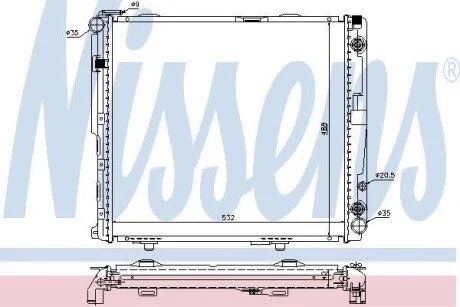 Радіатор MB E W 124(84-)E 250 D(+)[OE 124 500 18 02] для NISSENS 62699A фото товара