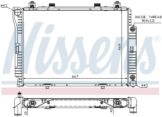 <strong>Радіатор MB S W 140(91-)350 SD TD(+)[OE 140 500 13 03] NISSENS 62714A (фото 1)</strong>
