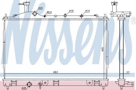 Раиатор для Mitsubishi NISSENS 628987 фото товара