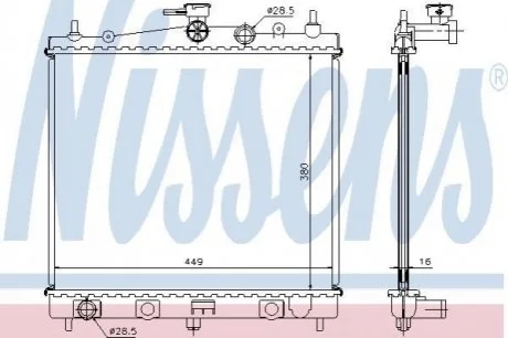 Радіатор охолоджування для NISSENS 62902A фото товару