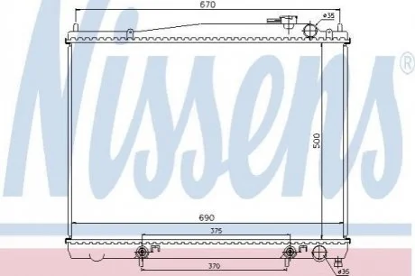 Радіатор INFIN QX 33(+)[OE 21410-0W510] для NISSENS 62916 фото товару