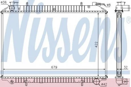 Радіатор NS SERENA(95-)1.6 i 16V(+)[OE 21400-7C700] для NISSENS 62976A фото товару