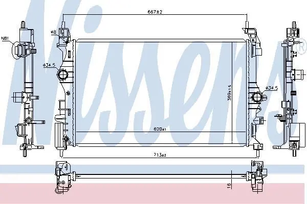 <strong>Радіатор OPEL CORSA E (14-) 1.4 i 16V TURBO NISSENS 630786 (фото 1)</strong>