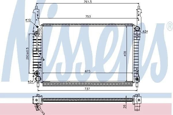 <strong>Радіатор CT/GMC CAPTIVA(06-)2.0 CDTi(+)[OE 4803 040] NISSENS 63119 (фото 1)</strong>