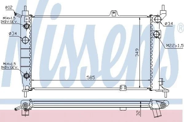 <strong>Радіатор охолоджування NISSENS 63253A (фото 1)</strong>