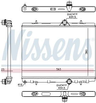 <strong>Радіатор охолодження двигуна NISSENS 636043 (фото 1)</strong>