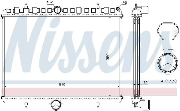 <strong>Радіатор охолоджування NISSENS 63621A (фото 1)</strong>
