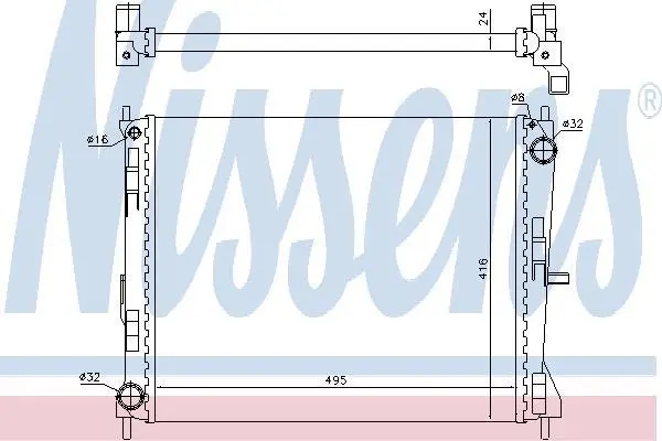 <strong>Радіатор NS MICRA/MARCH K12(02-)1.5 dCi(+)[OE 21410-AY600] NISSENS 637605 (фото 1)</strong>