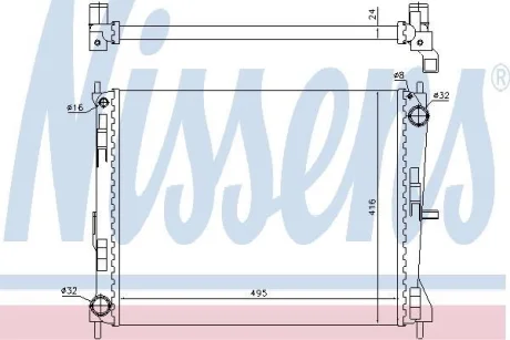Радіатор NS MICRA/MARCH K12(02-)1.5 dCi(+)[OE 21410-AY600] для NISSENS 637605 фото товару