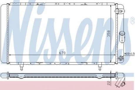 Радіатор RN ESPACE I(84-)2.0(+)[OE 77 00 764 838] для NISSENS 63911A фото товару