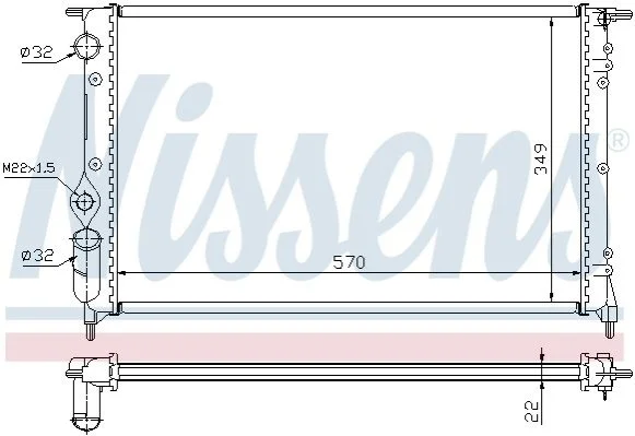 <strong>Радіатор RN R 19(88-)1.4 i(+)[OE 77 00 816 323] NISSENS 63925 (фото 1)</strong>