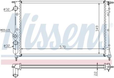 Радіатор RN R 19(88-)1.4 i(+)[OE 77 00 816 323] для NISSENS 63925 фото товару