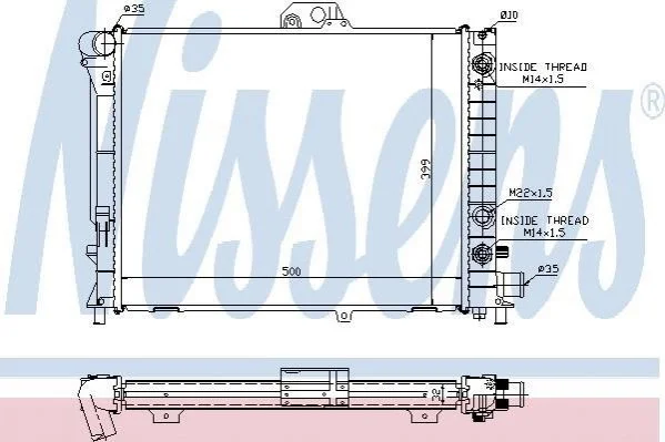 <strong>Радіатор SAAB 9000(93-)2.0 i 16V(+)[OE 43 58 040] NISSENS 64033A (фото 1)</strong>