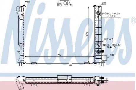 Радіатор SAAB 9000(93-)2.0 i 16V(+)[OE 43 58 040] для NISSENS 64033A фото товару