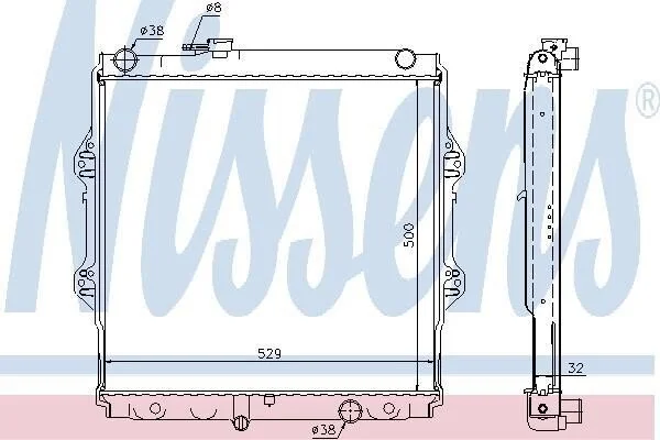 <strong>TOYOTA Радіатор охолодження двиг. HILUX VI 2.5 D-4D 01- NISSENS 64598A (фото 1)</strong>