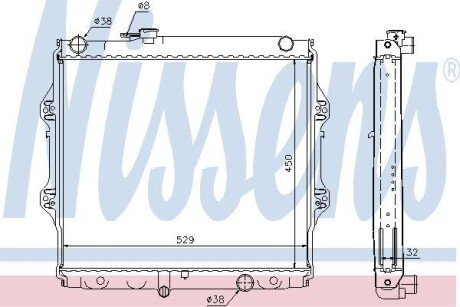 Купить TOYOTA Радіатор охолодження двиг. HILUX VI Пікап 2.5 D-4D 01- NISSENS 64599A по низкой цене в Украине (фото 1)