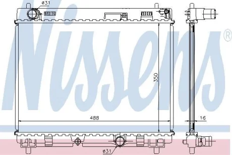 Радіатор TY YARIS(05-)1.4 D4D(+)[OE 16400-0N050] для NISSENS 64676A фото товару