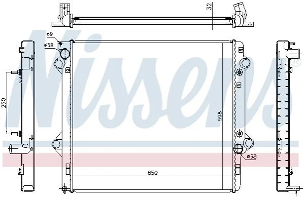 <strong>Радіатор TOYOTA LAND CRUISER PRADO J120 (02-) 3.0 TD NISSENS 646804 (фото 1)</strong>