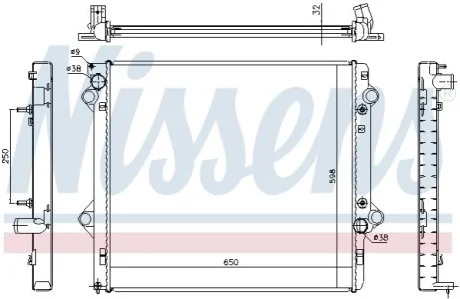 Радіатор TOYOTA LAND CRUISER PRADO J120 (02-) 3.0 TD для NISSENS 646804 фото товару
