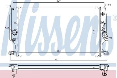 Радіатор TY AVENSIS(08-)2.2 D4D(+)[OE 164000R070] для Toyota NISSENS 646875 фото товару
