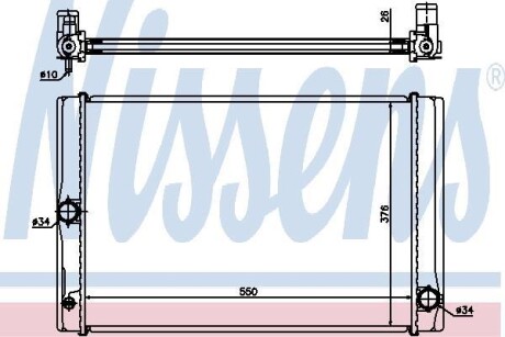 TOYOTA Радіатор системи охолодження двигуна Auris, Corolla 1.4 D-4D 07- NISSENS 64691 фото товару