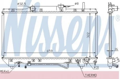 Радіатор охолоджування для NISSENS 64802 фото товару
