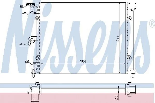 <strong>Радіатор SEAT TERRA(86-)900(+)[OE 867.121.253] NISSENS 651711 (фото 1)</strong>