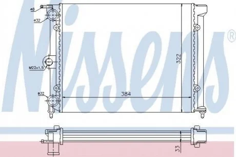 Радіатор SEAT TERRA(86-)900(+)[OE 867.121.253] для NISSENS 651711 фото товару