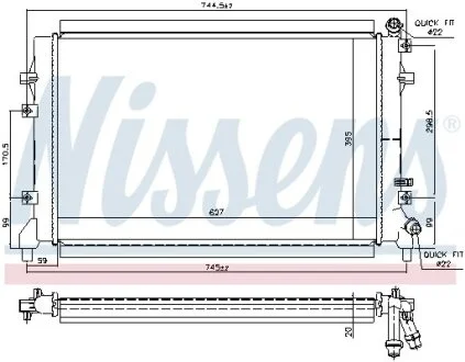Радіатор для NISSENS 65324 фото товару