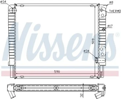 Радіатор VOLVO 740(82-)2.4 TD(+)[OE 12 57 765] для NISSENS 65508A фото товару