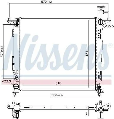 <strong>Радіатор KIA SORENTO III (UM) (14-) 2.2 CRDi NISSENS 666223 (фото 1)</strong>