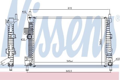 FORD Радіатор системи охолодження двигуна C-MAX II 10-, GRAND C-MAX 10- NISSENS 66869 фото товара