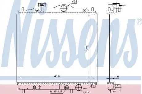 Радіатор охолоджування для NISSENS 67100 фото товару