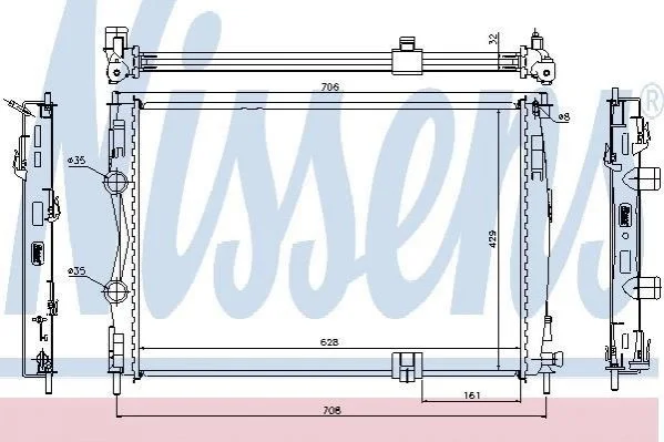 <strong>Радіатор NS QASHQAI(07-)2.0 dCi[OE 21400-JD70A] NISSENS 67361 (фото 1)</strong>