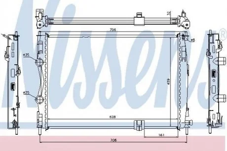 Радіатор NS QASHQAI(07-)2.0 dCi[OE 21400-JD70A] для NISSENS 67361 фото товару