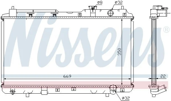 <strong>Радіатор охолоджування NISSENS 68101A (фото 1)</strong>