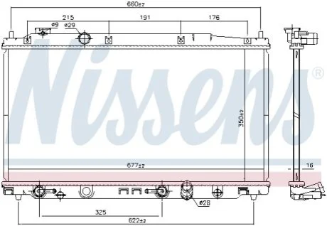 Радіатор охолоджування для NISSENS 681374 фото товару