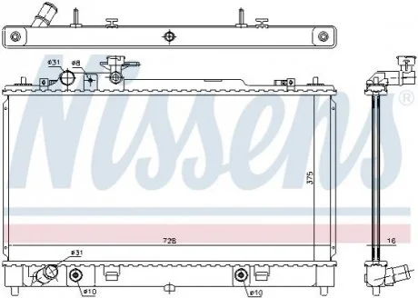 Радіатор охолоджування для NISSENS 68550 фото товару