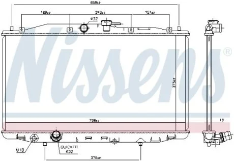 Радіатор охолоджування для NISSENS 68604 фото товару