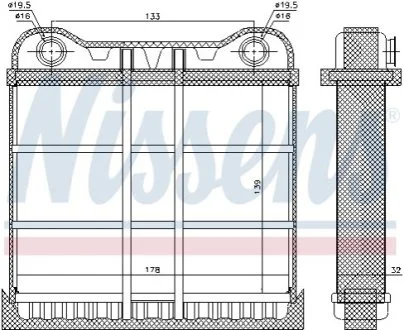 Радіатор опалювача салону для NISSENS 70225 фото товару