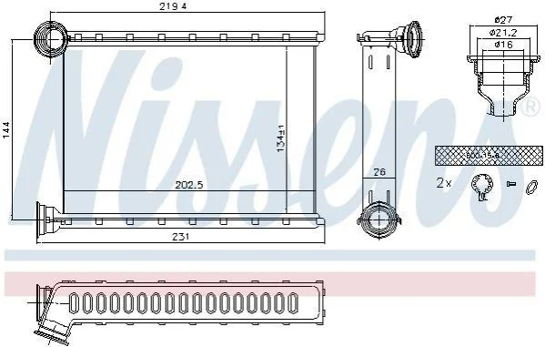 <strong>OPEL Радіатор опалення MERIVA B 10- NISSENS 707079 (фото 1)</strong>