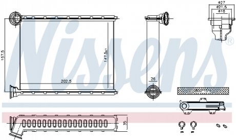 Радіатор опалювача салону NISSENS 707199