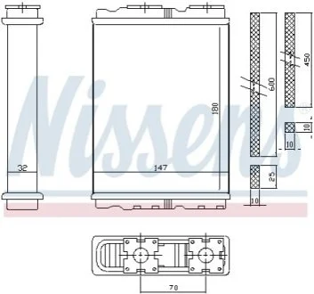 Радіатор для NISSENS 72050 фото товару