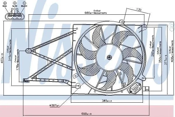 <strong>Вентилятор охолодження двигуна GENERAL MOTORS NISSENS 85176 (фото 1)</strong>