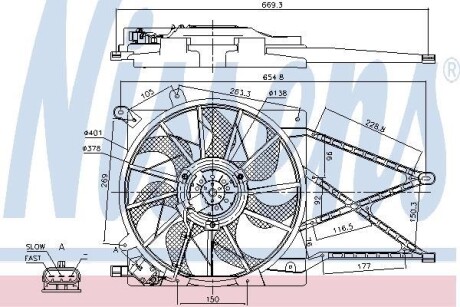 OPEL Вентилятор радіатора двиг. ASTRA / ZAFIRA 1.4-2.2 98- NISSENS 85179 фото товара