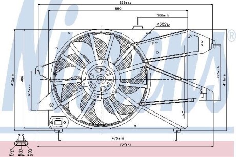 FORD Вентилятор радіатора двиг. MONDEO 1.6-1.8 00- NISSENS 85191 фото товара