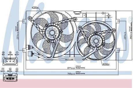 Вентилятор радіатора для Volkswagen, Skoda, Seat NISSENS 85250 фото товару