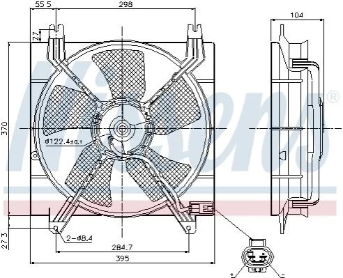 <strong>Вентилятор охолодження CHEVROLET LACETTI (вир-во Nissens) NISSENS 85353 (фото 1)</strong>