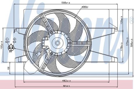 Вентилятор радіатора NISSENS 85583 фото товара